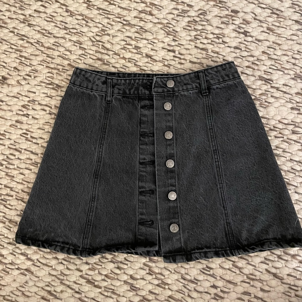 Denim Skirt, Black, Forever 21, Faded Black